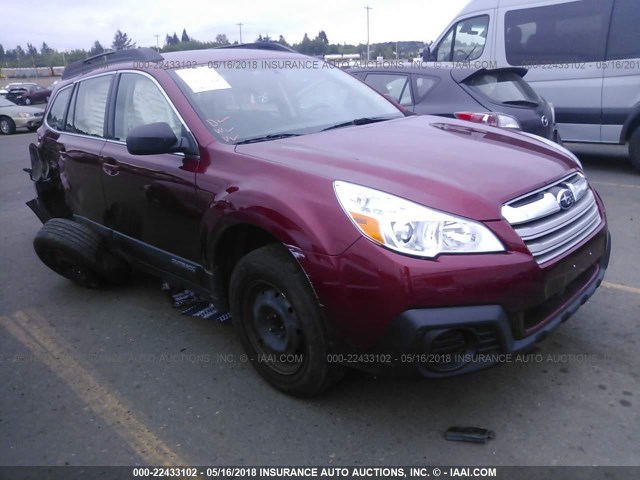 4S4BRBAC7E3239582 - 2014 SUBARU OUTBACK 2.5I RED photo 1