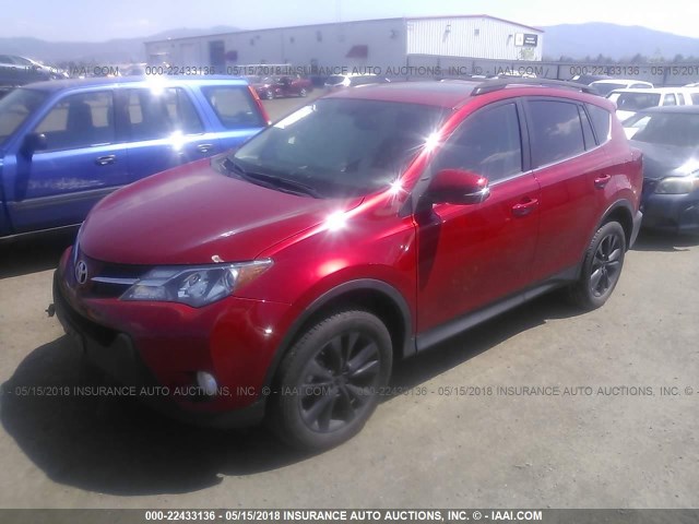 2T3DFREV6DW088255 - 2013 TOYOTA RAV4 LIMITED Qırmızı foto 2