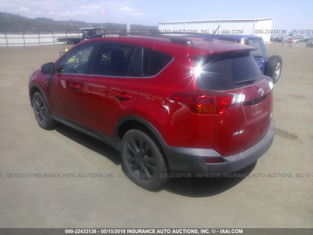 2T3DFREV6DW088255 - 2013 TOYOTA RAV4 LIMITED RED photo 3