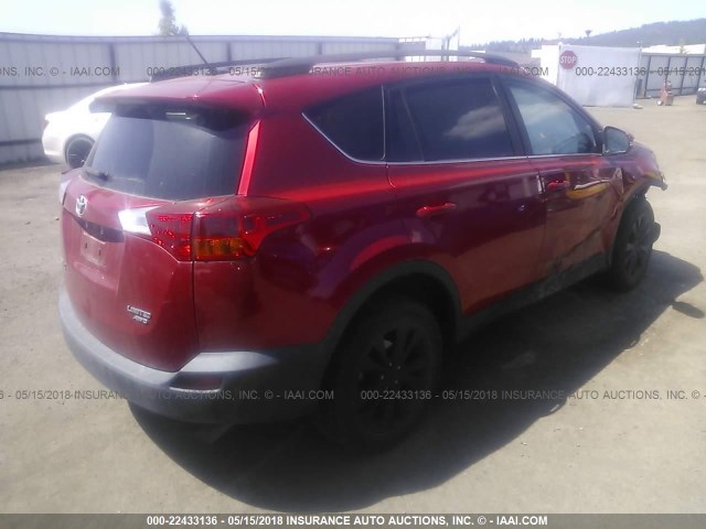 2T3DFREV6DW088255 - 2013 TOYOTA RAV4 LIMITED RED photo 4