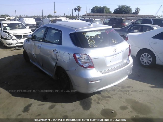 2T1KU40E19C054006 - 2009 TOYOTA COROLLA MATRIX  SILVER photo 3
