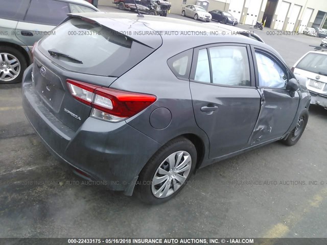 4S3GTAA6XJ3729234 - 2018 SUBARU IMPREZA GRAY photo 4