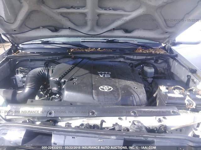 5TELU42N96Z279961 - 2006 TOYOTA TACOMA DOUBLE CAB ვერცხლისფერი ფოტო 10