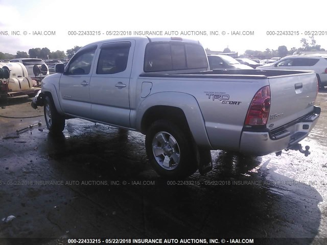 5TELU42N96Z279961 - 2006 TOYOTA TACOMA DOUBLE CAB ვერცხლისფერი ფოტო 3