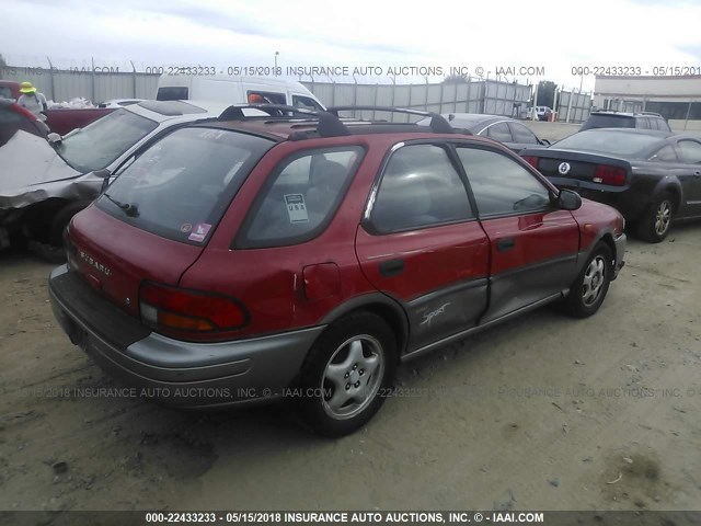 JF1GF4856VH814804 - 1997 SUBARU IMPREZA OUTBACK RED photo 4