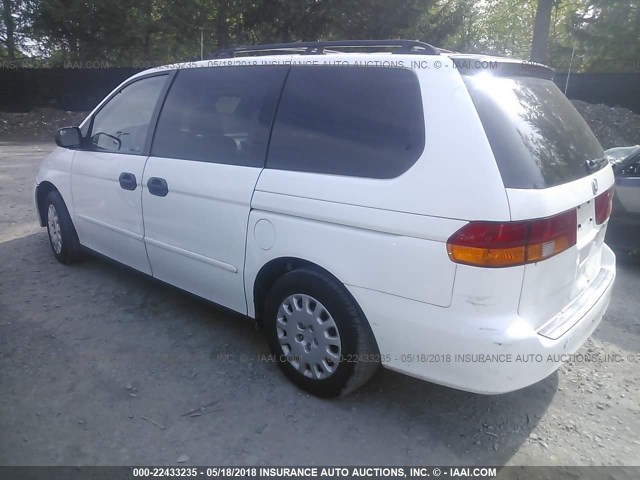 2HKRL18512H585701 - 2002 HONDA ODYSSEY LX WHITE photo 3