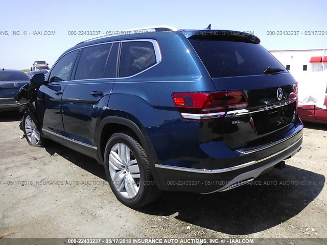 1V2NR2CA0JC540197 - 2018 VOLKSWAGEN ATLAS SEL PREMIUM Mavi foto 3