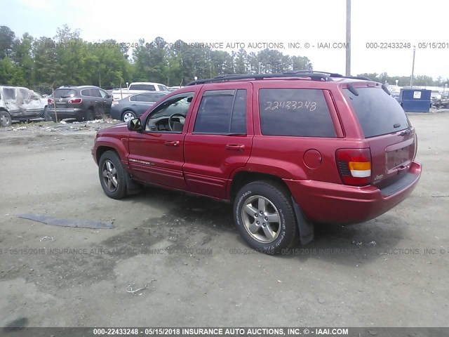 1J4GW58S53C619948 - 2003 JEEP GRAND CHEROKEE LIMITED RED photo 3