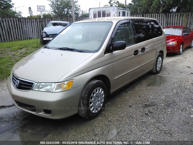 2HKRL18592H557838 - 2002 HONDA ODYSSEY LX GOLD photo 2