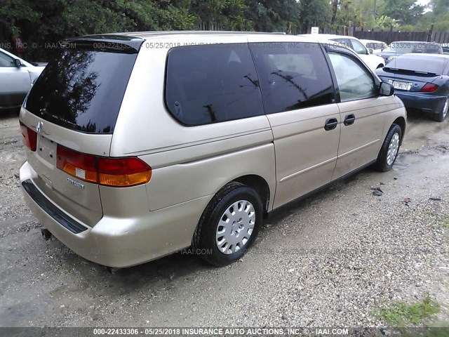 2HKRL18592H557838 - 2002 HONDA ODYSSEY LX GOLD photo 4