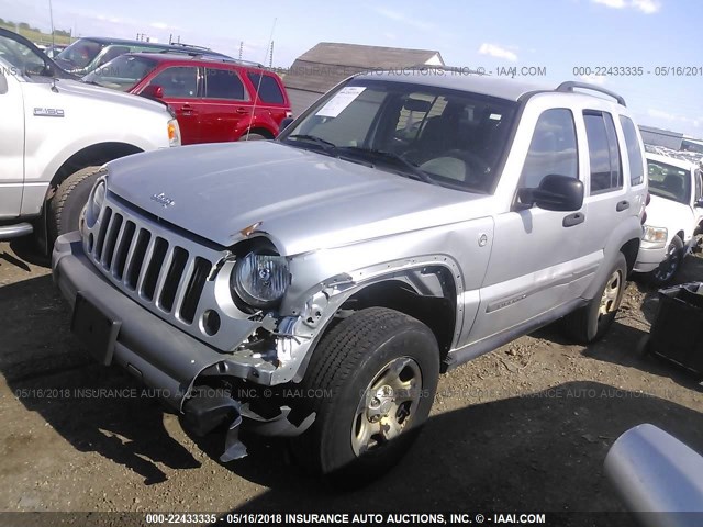 1J4GL48K05W614838 - 2005 JEEP LIBERTY SPORT 银色 照片 2