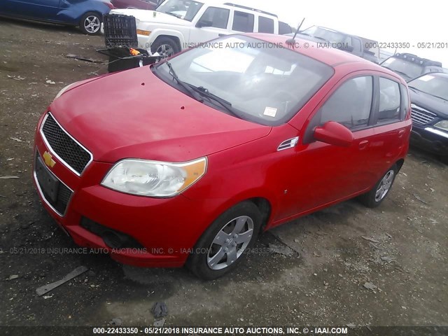 KL1TD66E59B339725 - 2009 CHEVROLET AVEO LS/LT RED photo 2