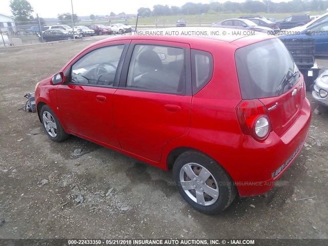 KL1TD66E59B339725 - 2009 CHEVROLET AVEO LS/LT RED photo 3