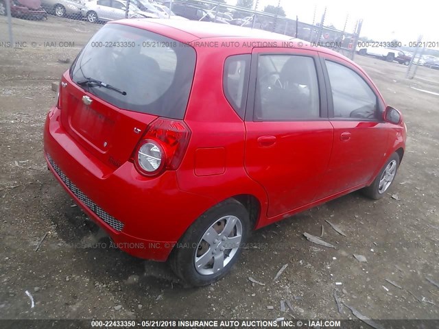 KL1TD66E59B339725 - 2009 CHEVROLET AVEO LS/LT 红色 照片 4