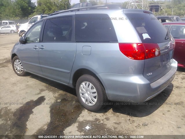 5TDZK23C18S205550 - 2008 TOYOTA SIENNA CE/LE BLUE photo 3