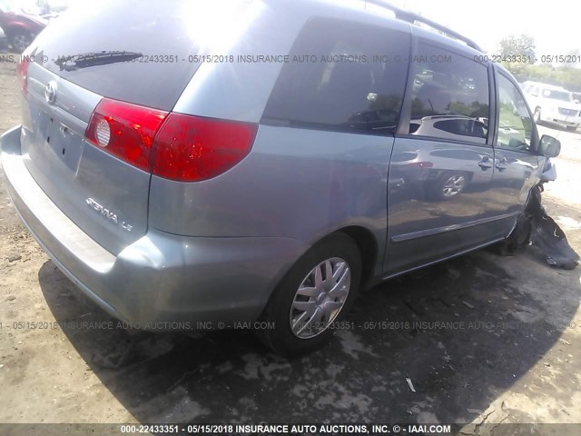 5TDZK23C18S205550 - 2008 TOYOTA SIENNA CE/LE BLUE photo 4