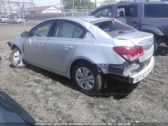 1G1PC5SH1C7315674 - 2012 CHEVROLET CRUZE LS SILVER photo 3