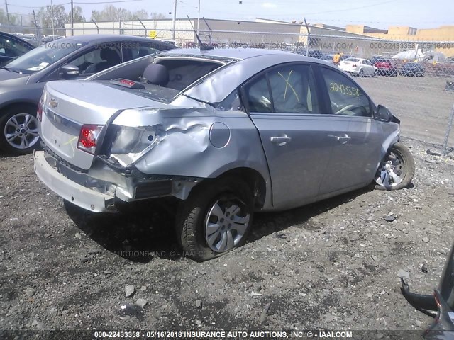 1G1PC5SH1C7315674 - 2012 CHEVROLET CRUZE LS SILVER photo 4