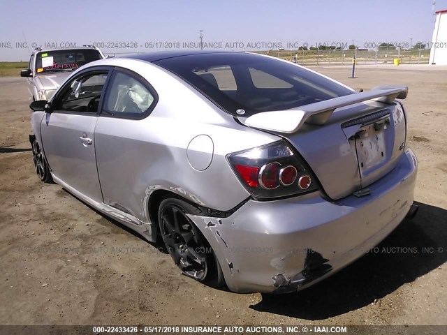 JTKDE167080233023 - 2008 TOYOTA SCION TC 银色 照片 3