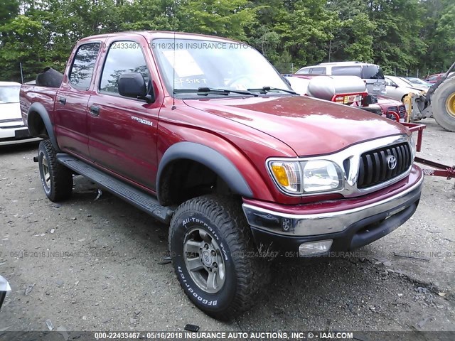 5TEHN72N93Z262187 - 2003 TOYOTA TACOMA DOUBLE CAB RED photo 1