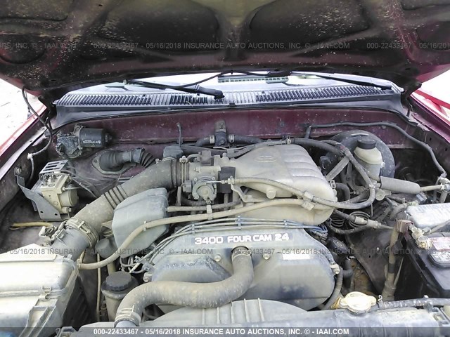 5TEHN72N93Z262187 - 2003 TOYOTA TACOMA DOUBLE CAB წითელი ფოტო 10