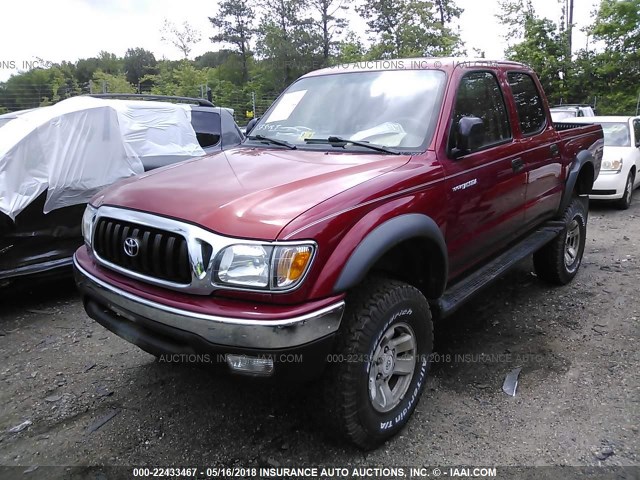 5TEHN72N93Z262187 - 2003 TOYOTA TACOMA DOUBLE CAB RED photo 2