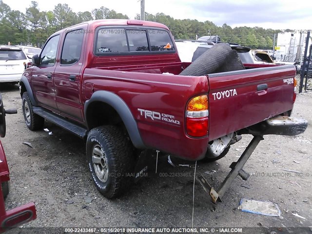 5TEHN72N93Z262187 - 2003 TOYOTA TACOMA DOUBLE CAB RED photo 3