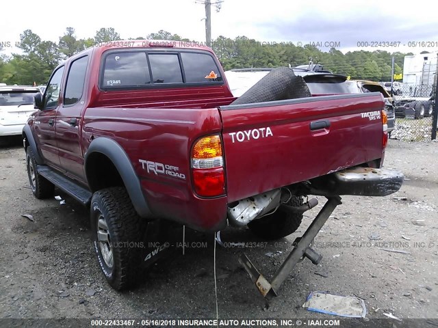 5TEHN72N93Z262187 - 2003 TOYOTA TACOMA DOUBLE CAB RED photo 6