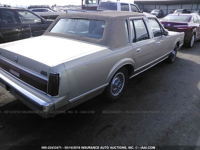 1LNBM81F2HY666722 - 1987 LINCOLN TOWN CAR GOLD photo 4