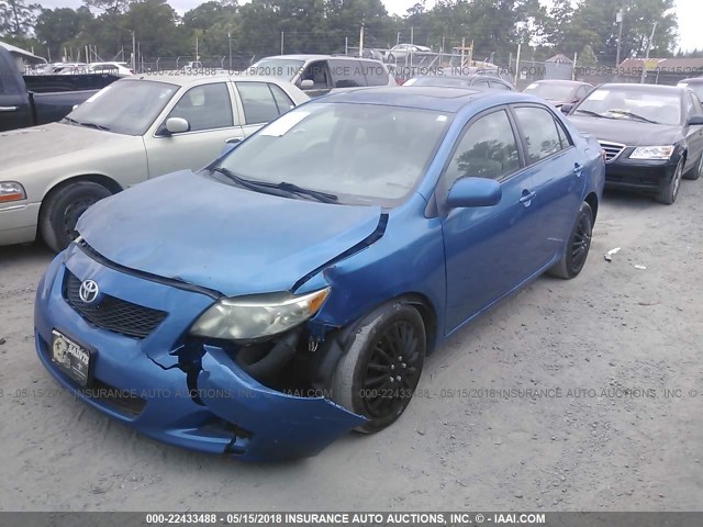 1NXBU40E79Z037905 - 2009 TOYOTA COROLLA S/LE/XLE BLUE photo 2