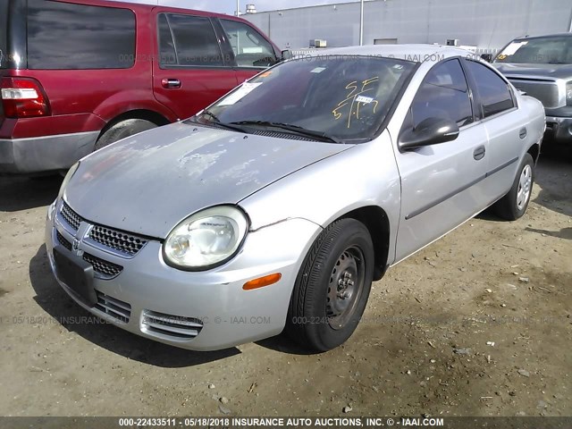 1B3ES26C15D164386 - 2005 DODGE NEON SE SILVER photo 2