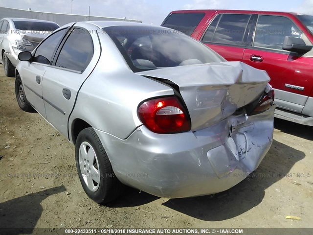 1B3ES26C15D164386 - 2005 DODGE NEON SE SILVER photo 3