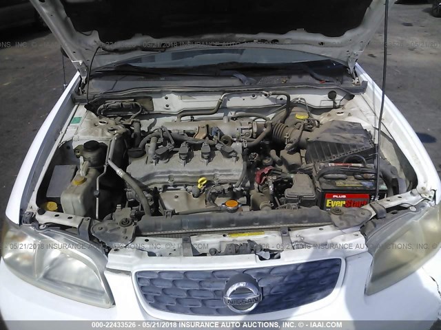 3N1CB51D33L808763 - 2003 NISSAN SENTRA XE/GXE WHITE photo 10