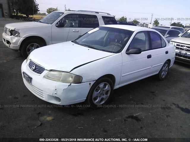 3N1CB51D33L808763 - 2003 NISSAN SENTRA XE/GXE WHITE photo 2