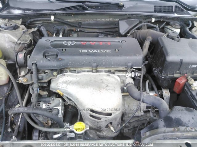 4T1BE32K72U626274 - 2002 TOYOTA CAMRY LE/XLE/SE ვერცხლისფერი ფოტო 10