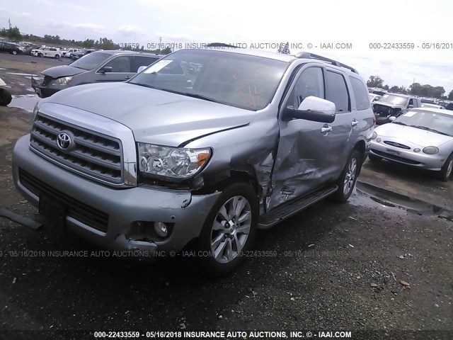 5TDKY5G10CS041940 - 2012 TOYOTA SEQUOIA LIMITED SILVER photo 2