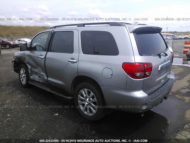 5TDKY5G10CS041940 - 2012 TOYOTA SEQUOIA LIMITED SILVER photo 3