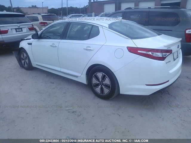 KNAGM4AD2C5020640 - 2012 KIA OPTIMA HYBRID WHITE photo 3