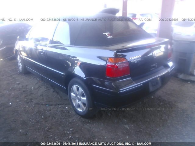 3VWDC21V22M813917 - 2002 VOLKSWAGEN CABRIO GLX 黑色 照片 3