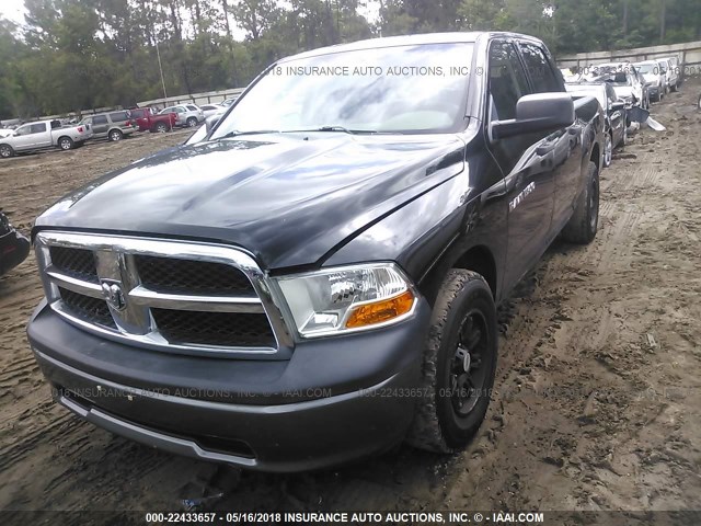 1D7RB1CP2BS530001 - 2011 DODGE RAM 1500 BLACK photo 2