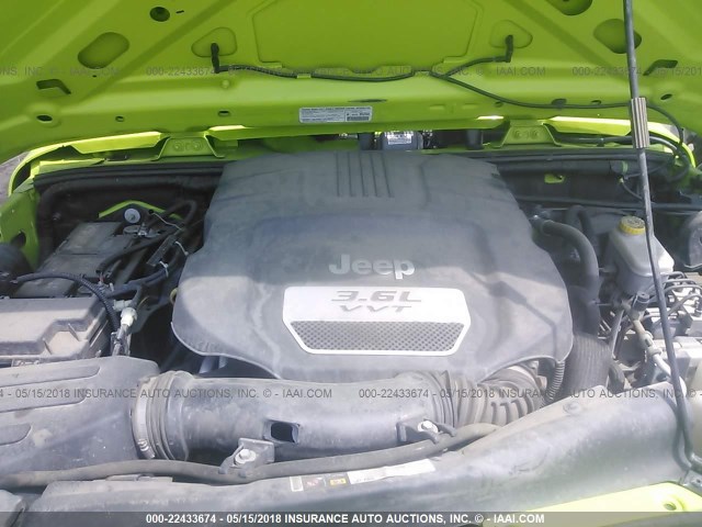 1C4AJWAG2DL569243 - 2013 JEEP WRANGLER SPORT GREEN photo 10