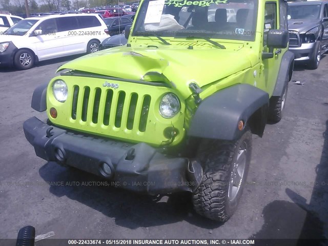 1C4AJWAG2DL569243 - 2013 JEEP WRANGLER SPORT GREEN photo 6