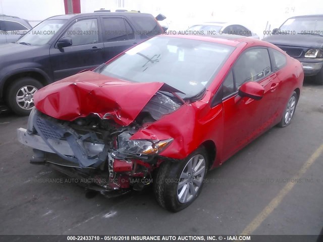 2HGFG3B12CH546667 - 2012 HONDA CIVIC EXL RED photo 2