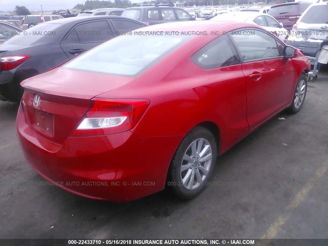 2HGFG3B12CH546667 - 2012 HONDA CIVIC EXL RED photo 4