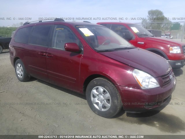 KNDMB233X86232160 - 2008 KIA SEDONA EX/LX RED photo 1