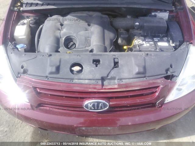 KNDMB233X86232160 - 2008 KIA SEDONA EX/LX RED photo 10