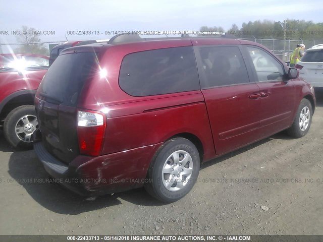 KNDMB233X86232160 - 2008 KIA SEDONA EX/LX RED photo 4