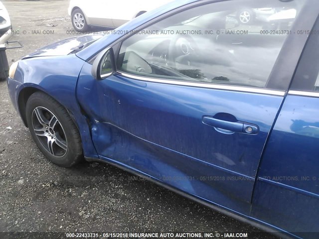 1G2ZF58B374175763 - 2007 PONTIAC G6 VALUE LEADER/BASE BLUE photo 6