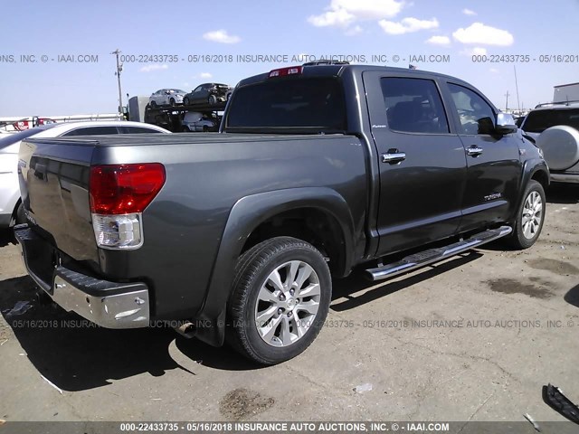 5TFFY5F14CX126227 - 2012 TOYOTA TUNDRA CREWMAX LIMITED GRAY photo 4