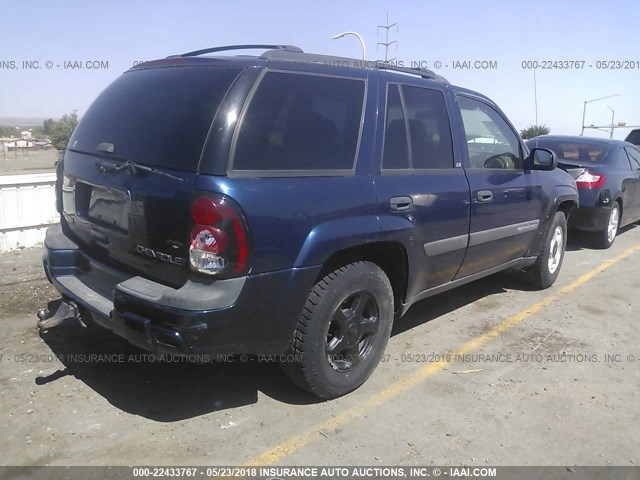 1GNDT13S232364559 - 2003 CHEVROLET TRAILBLAZER  Dark Blue photo 4